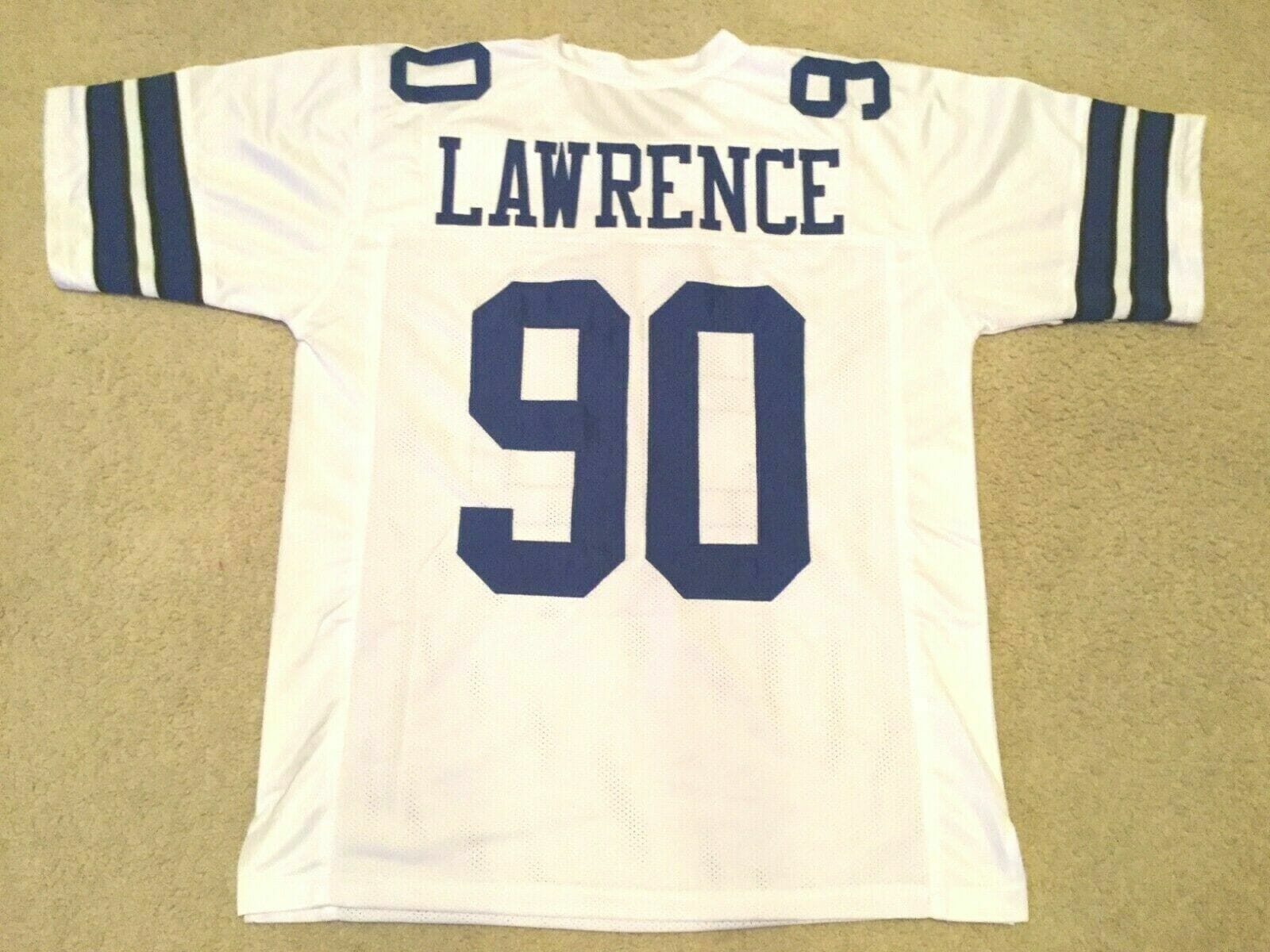 UNSIGNED CUSTOM Sewn Stitched Demarcus Lawrence White Jersey - Top Design  Fan